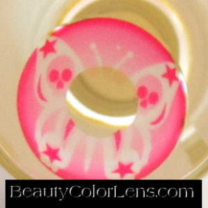 GEO SF-29 CRAZY LENS PINK BUTTERFLY SKULL HALLOWEEN CONTACT LENS