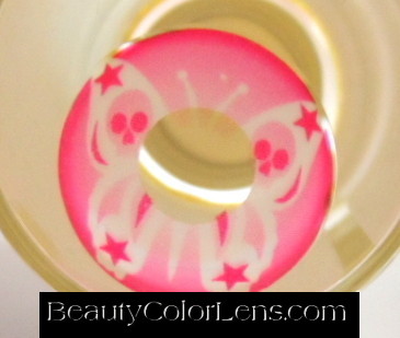GEO SF-29 CRAZY LENS PINK BUTTERFLY SKULL HALLOWEEN CONTACT LENS