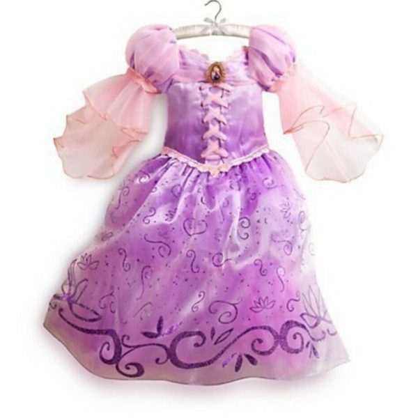 Children Kids Cosplay Dresses Rapunzel Costume Princess Wear Perform Clothes