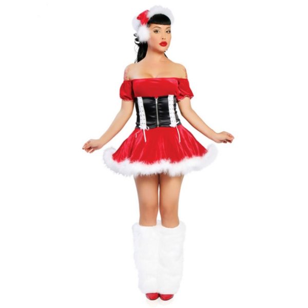 Costume for Women Red Christmas Costume Short Sleeve Sexy Costume for Christmas
