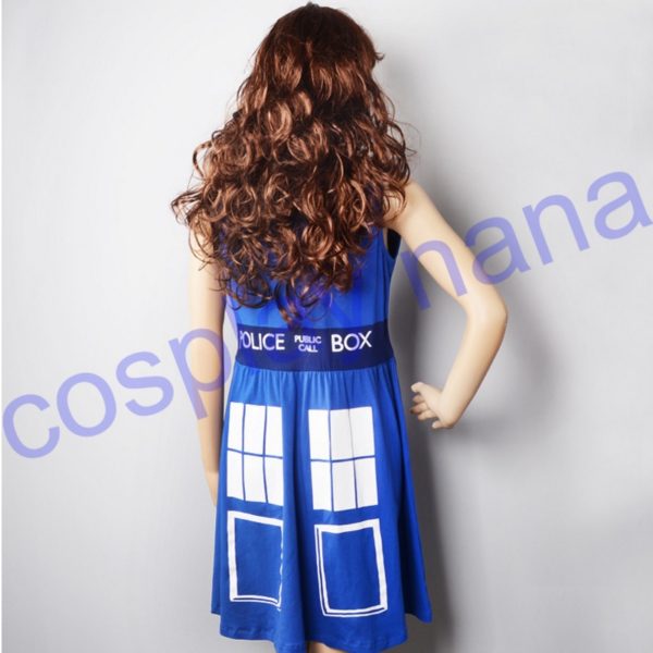 DOCTOR WHO HER UNIVERSE TARDIS cosplay COSTUME DRESS Police telephone slim blue dress halloween costumes for women Christmas