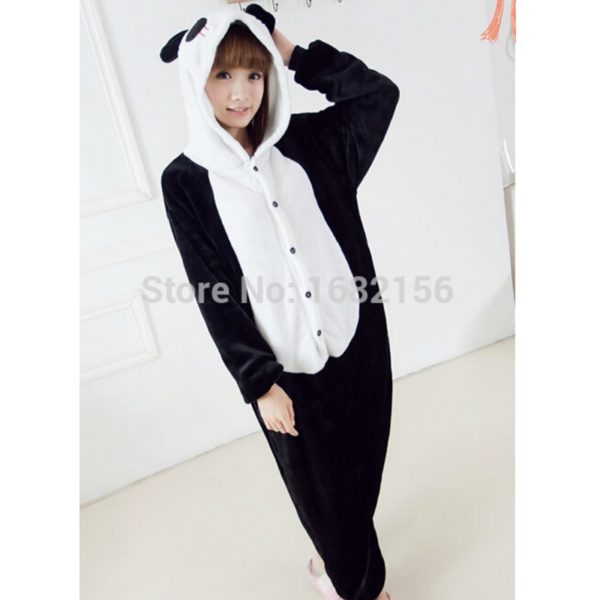 Flannel Anime Pajamas Panda Onesies Cosplay Costume Pyjamas Hoodies Adult Children Cartoon Animal Sleepwear