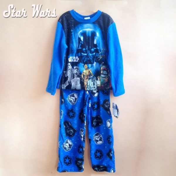 Fleece winter star wars printed boys pajamas sets long sleeve pajamas for boys