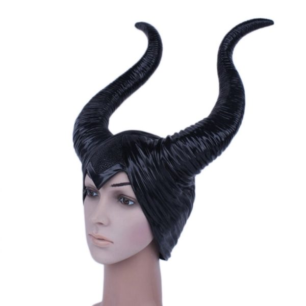 Genuine latex horns adult women halloween party costume jolie cosplay headpiece hat