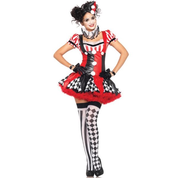 Girl Clown Suit Dresses Masquerade Cosplay Costumes Circus Performance Clothes