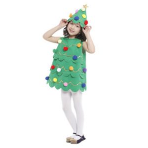 Girls Christmas Dress Colorful Christmas Tree Costumes