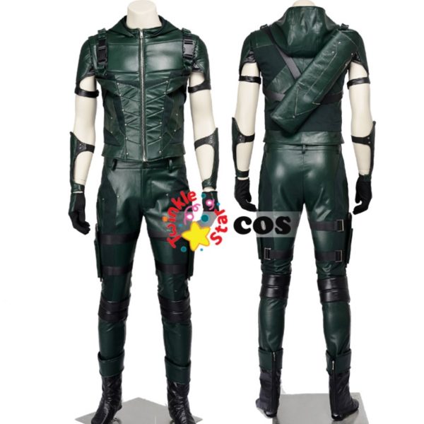 Green Arrow season 4 Cosplay Costume Superhero Oliver Queen leather costume for adult men