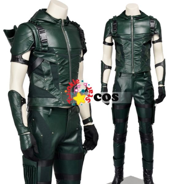 Green Arrow season 4 Cosplay Costume Superhero Oliver Queen leather costume for adult men
