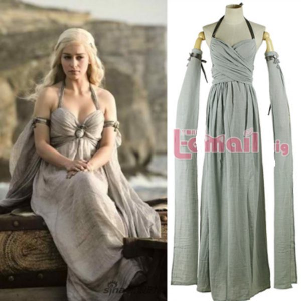Grey Game Of Thrones Daenerys Targaryen Dress Cosplay Costume