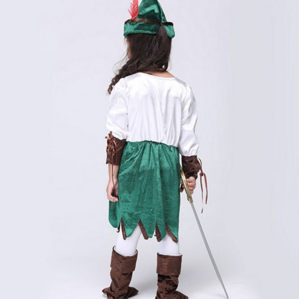 Halloween Christmas Costume For Kids Clothes Fancy Dress Show Green Pirate Role Play Costume Girls Night Party Cosplay
