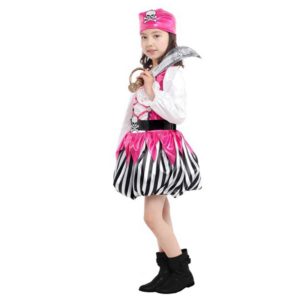 Halloween Costumes Striped Kids Pirate Costume Girls Cosplay Game Uniforms