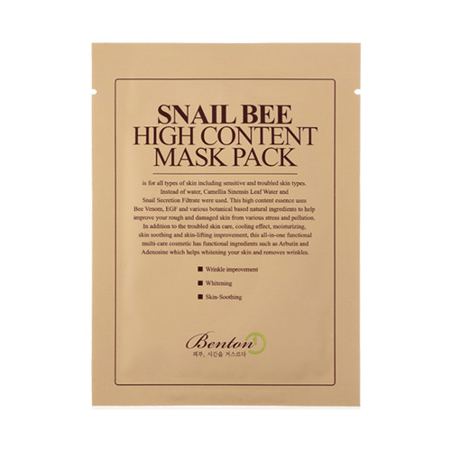KOREAN COSMETICS [Benton] Snail Bee High Content Mask Pack 10EA
