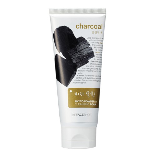 KOREAN COSMETICS PHYTO POWDER IN CLEANSING FOAM - CHARCOAL