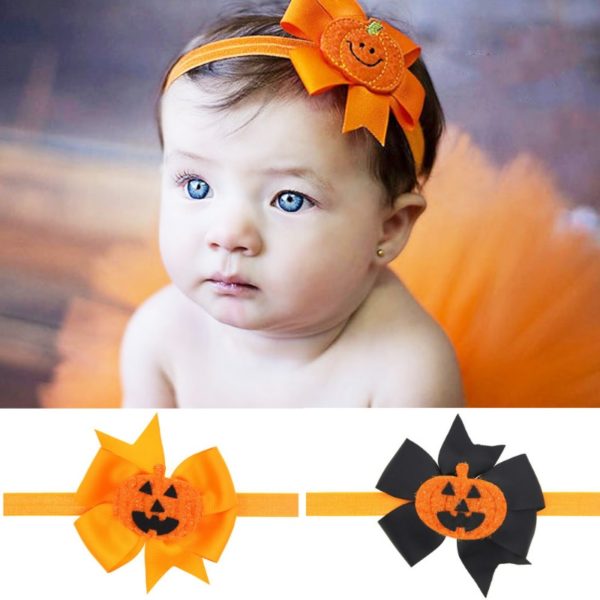 Kids delicacy pumpkin designs halloween headwear good fabric girls headwear baby headband