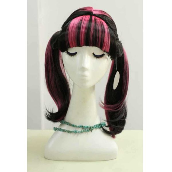 Lady Curly Wavy Synthetic Monster High Draculaura Cosplay Party Wig India Hair