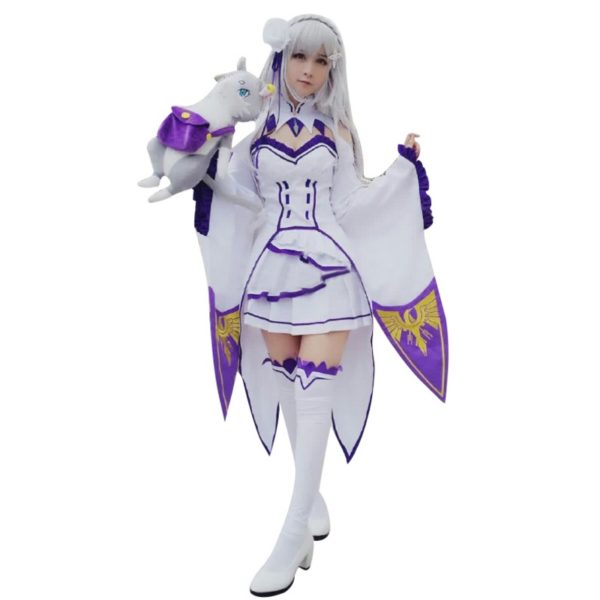 Life in a different world from zero Emilia Cosplay Costumes