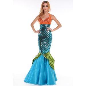 Mermaid Costume for Women Adult Halloween Costume Fancy Party Cosplay Dress