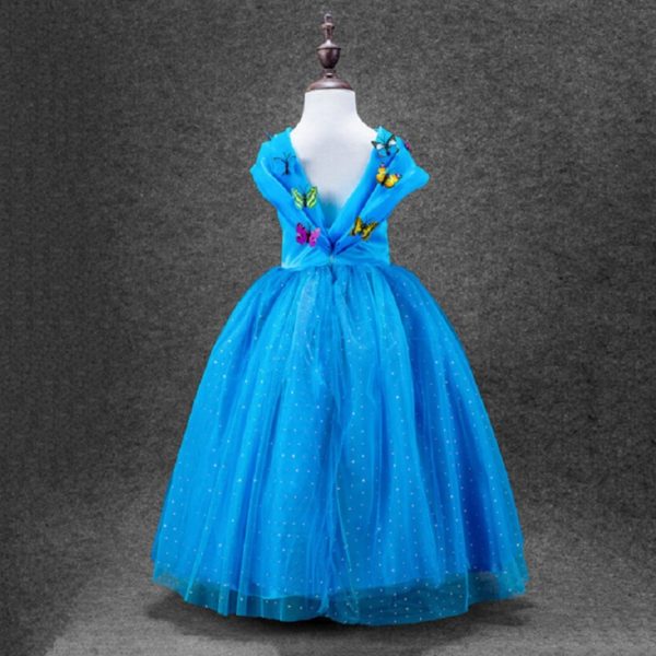 New Girls Movie Cosplay Costume Fairy Cinderella Princess Dress Fancy Bows Party Performances Dresses kids