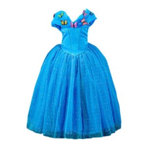 New Girls Movie Cosplay Costume Fairy Cinderella Princess Dress Fancy Bows Party Performances Dresses kids