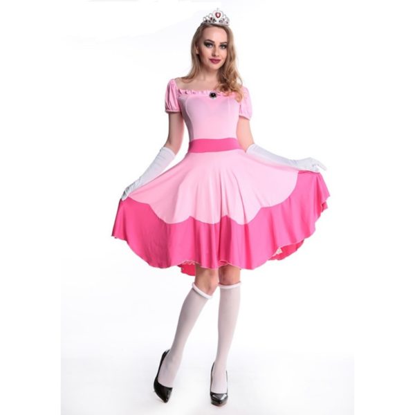 Pink Adult Costume Cosplay Princess Dress Fairy Tale One-Piece Dress
