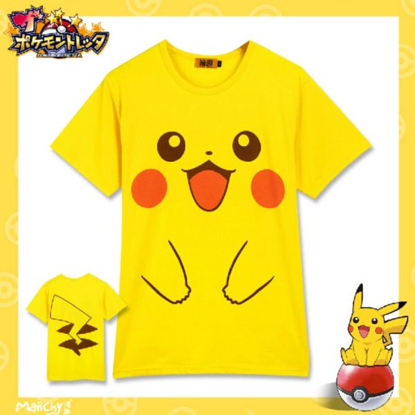 Pokemon Pikachu animation around men cotton short-sleeved T-shirt cartoon T-shirt