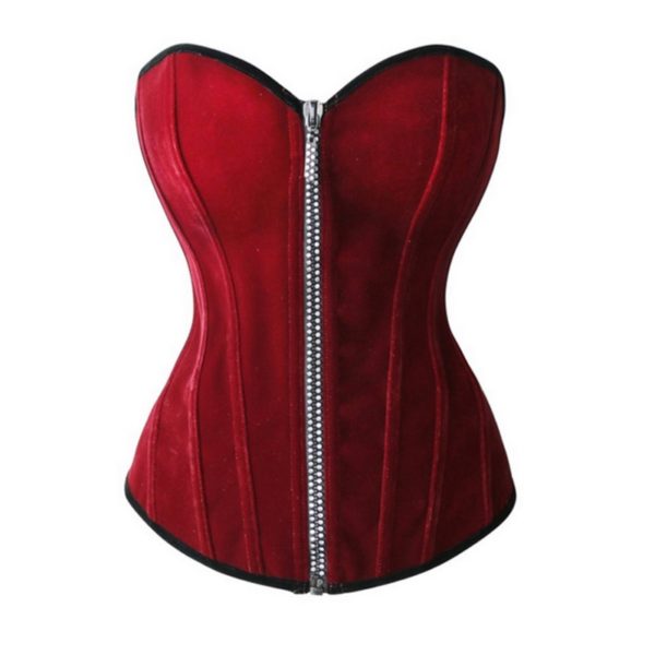 Sexy Corset Woman corselet Solid Overbust blue and red Corsets And Bustiers