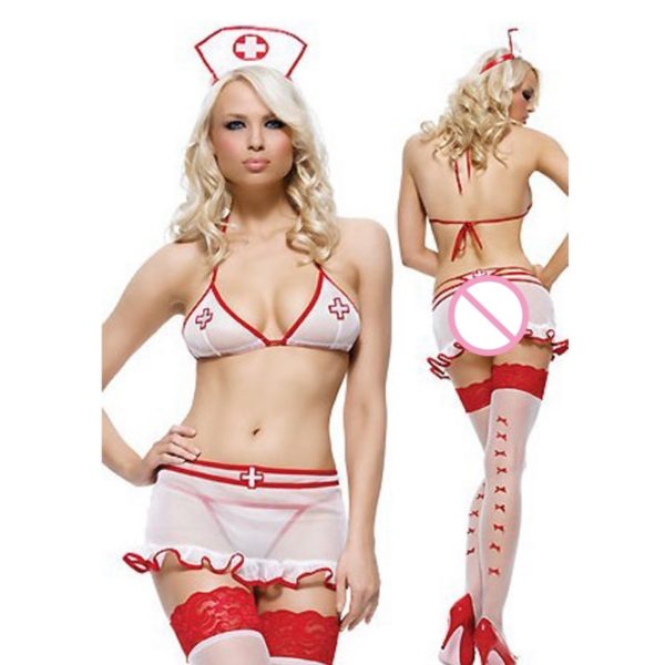 Sexy Nurse Costume Erotic Costumes Role Play Women Erotic Lingerie Female Sexy Underwear Red Cross Uniform Games