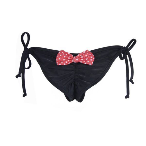 Solid Black Women’s Swimpants Underwear Gifts Girls Lace Up Sexy Beach Pants Shorts
