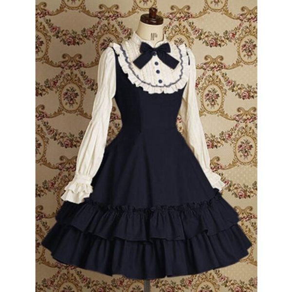 Spring princess cosplay lolita dress royal vintage lace formal dress long-sleeve