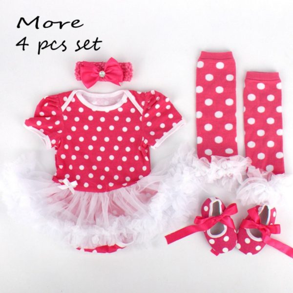 Summer style baby girl clothes Cotton infant clothing set baby tutu set include headwear leg warmer shoes