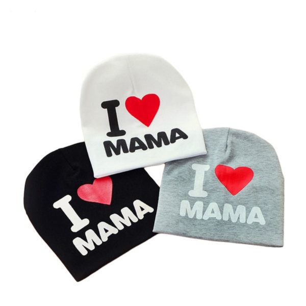 Winter letter love parents papa mama photography newborn baby hat cotton knit cap