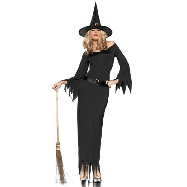 Witch Dress Sexy Costumes For Women Halloween Christmas Costume Black Long Dress