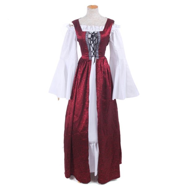 Woman’s Renaissance Medieval Gothic Red Long Dresses