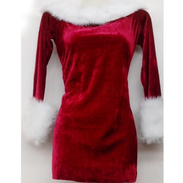 Women Christmas Dress Sexy Red Christmas Costumes Santa Claus for Adults