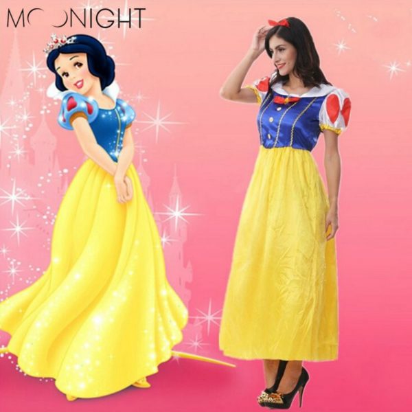 Women fantasia Princess Snow White Cosplay Costume Carnival Disfraces Party Dress Women Adult