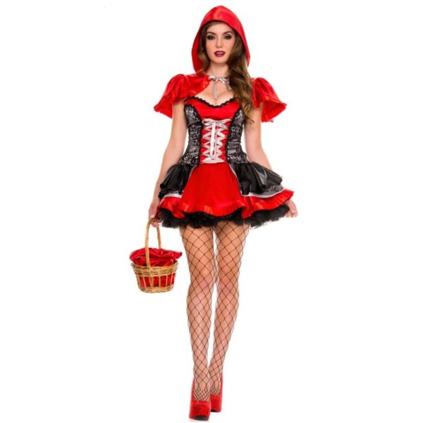 Womens Fairy Tale Little Red Riding Hood Costume For Halloween Cosplay Uniforms