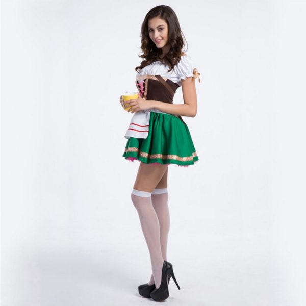 Womens Traditional German Bavarian Beer Girl Costume Sexy Oktoberfest Festival Carnival Party Fancy Cosplay Dress